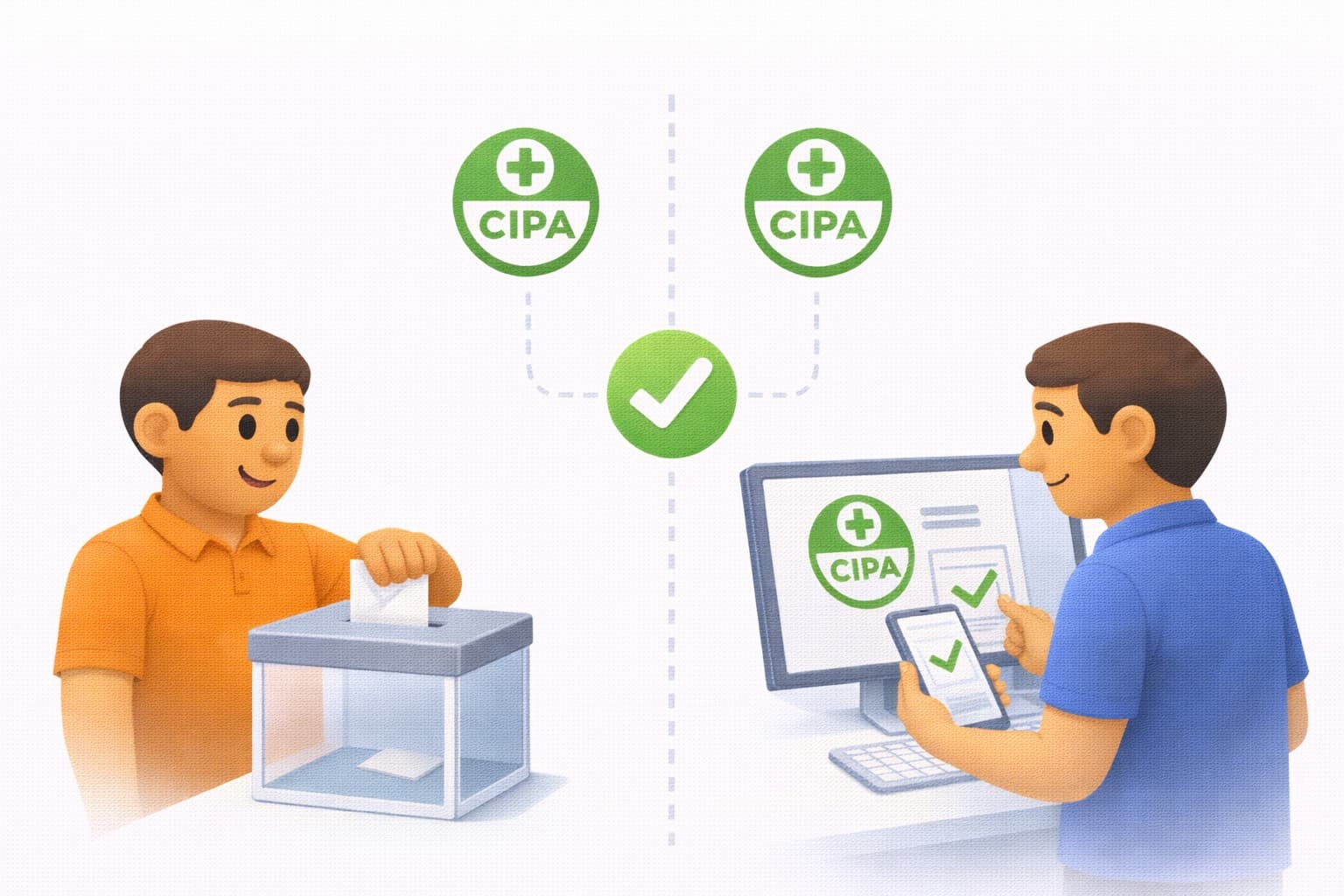 Imagem de capa para artigo Votação da CIPA: presencial ou online? O que a NR-5 permite e quais cuidados garantem validade jurídica